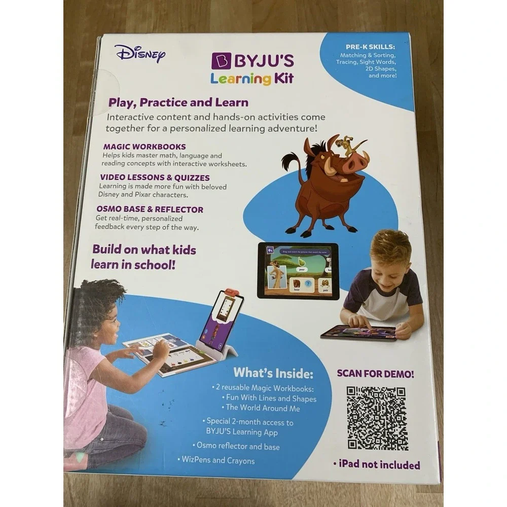 BYJUS Disney Learning Kit Pre K Intro Edition With Osmo Base & Magic Workbooks